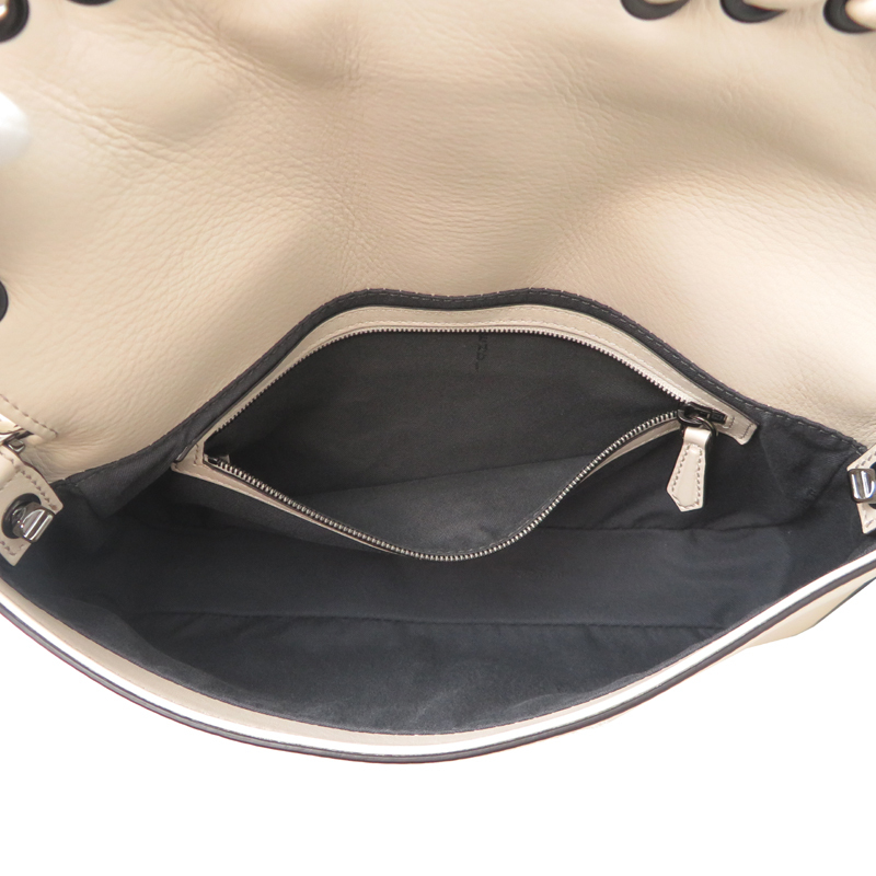 ［飯能本店］FENDI フェンディ マンマバケット 8BR600 ハンドバッグ レザー ホワイト系 レディース DH89720_画像5