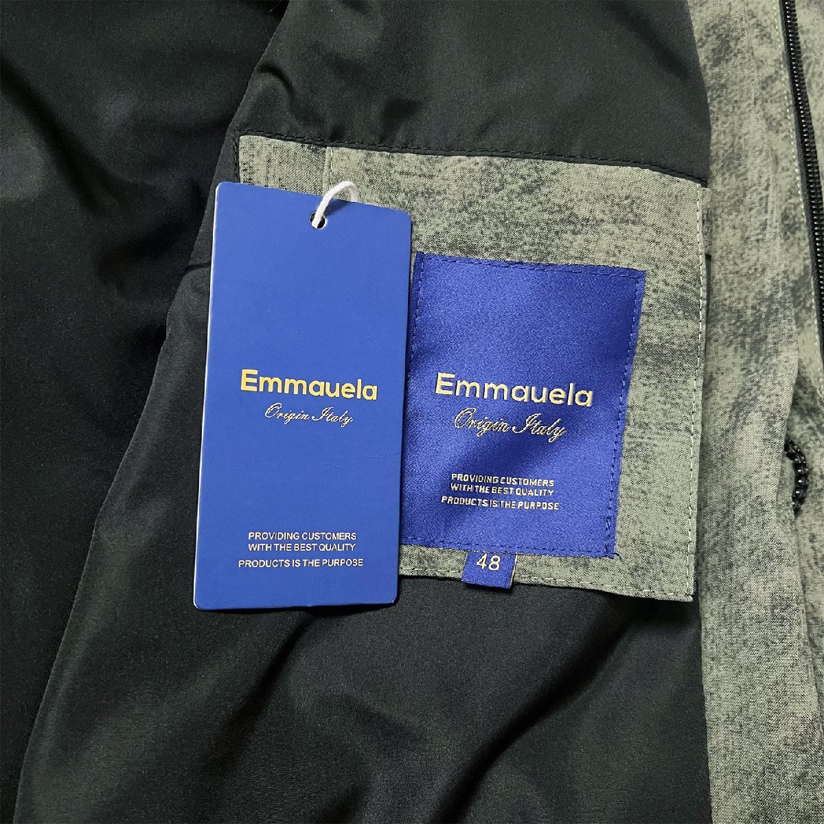 個性 ジャケット 定価6萬◆Emmauela?イタリア?ミラノ発◆撥水 タイダイ柄 フード付き アウトドア マウンテンパーカー ブルゾン M/46