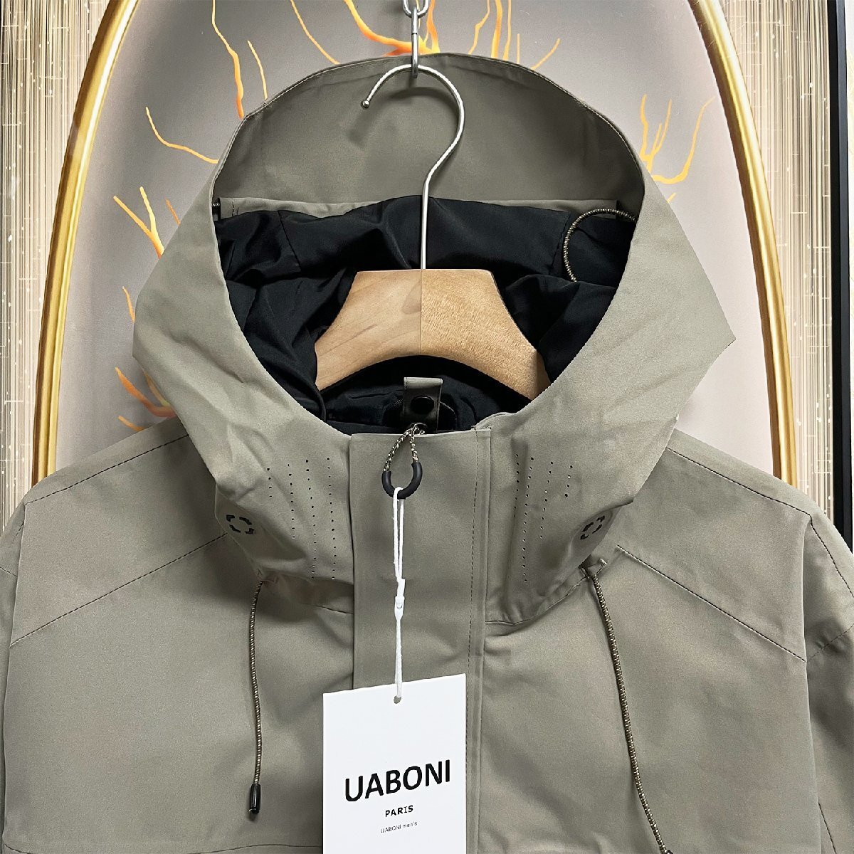 上品EU制&定価6萬◆UABONI*Paris*ジャケット*ユアボニ*パリ発◆撥水 防風(fēng) マウンテンパーカー アウトドア スポーツ キャンプ 春秋 XL/50