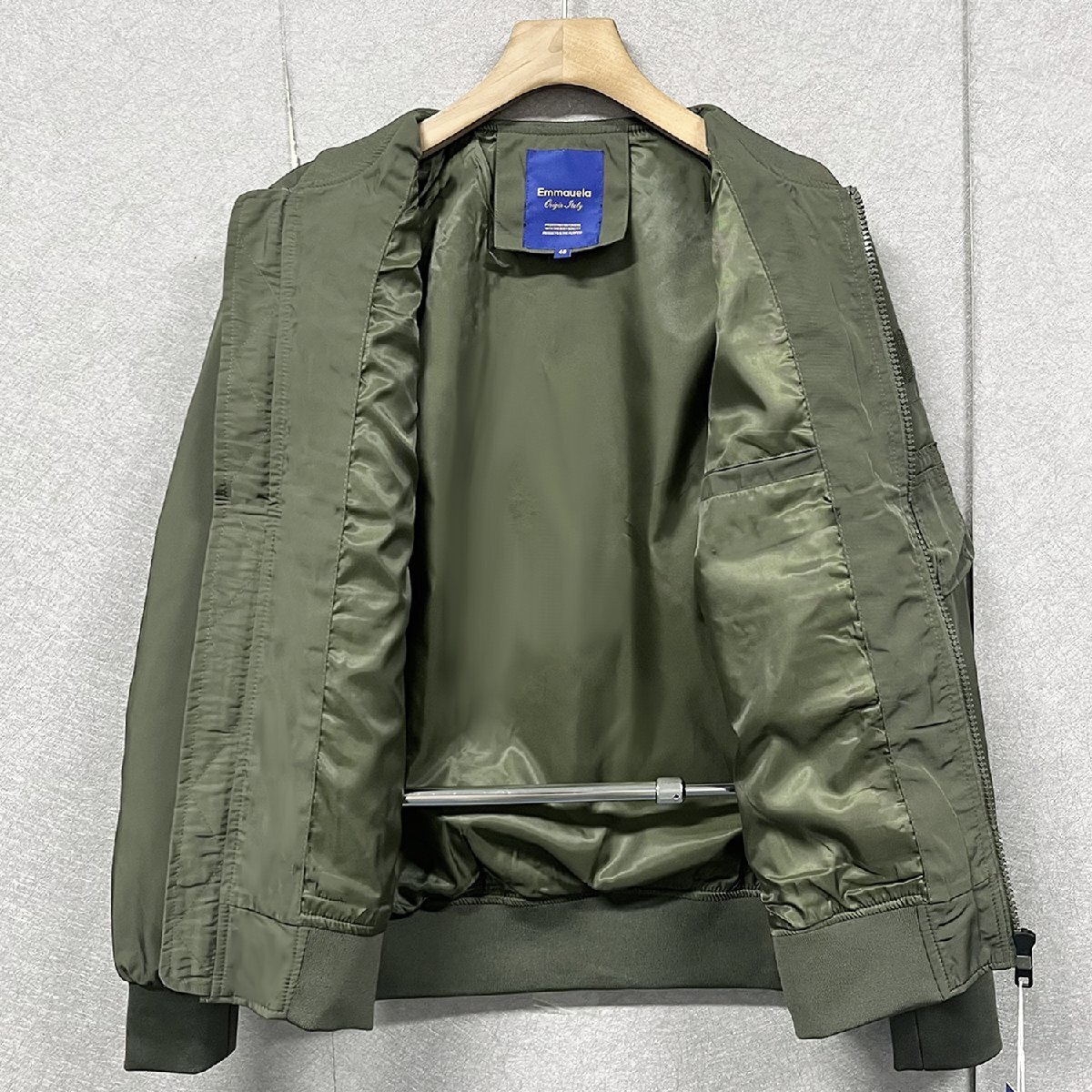 個性?フライトジャケット/MA-1 定価7萬◆Emmauela?イタリア?ミラノ発◆撥水 マルチポケット ブルゾン アウトドア アウター 2XL/52