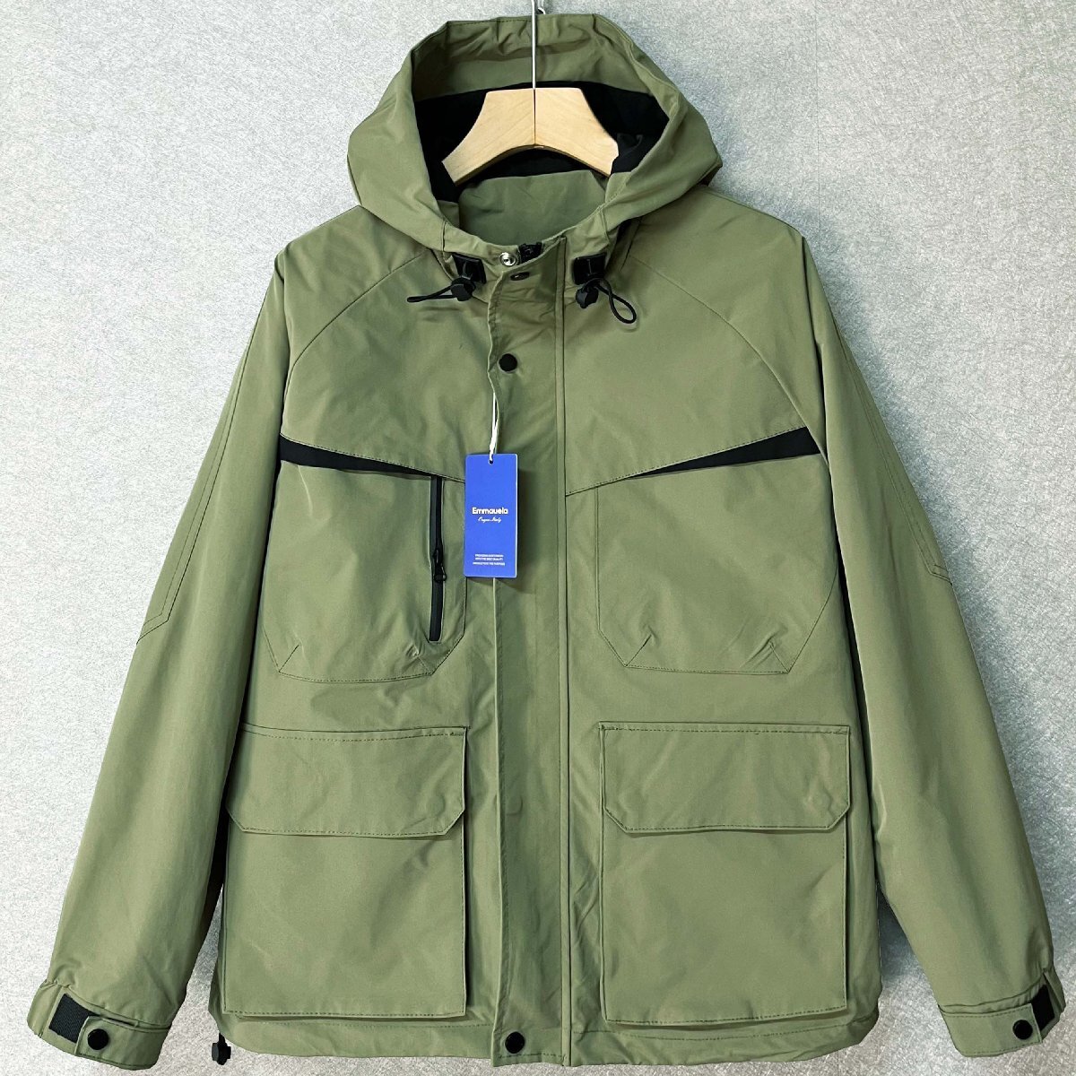 人気?ジャケット 定価6萬◆Emmauela?イタリア?ミラノ発◆上質(zhì) 通気 防風 フード付き シンプル 多機能 アウター ブルゾン 山登り 春秋2XL