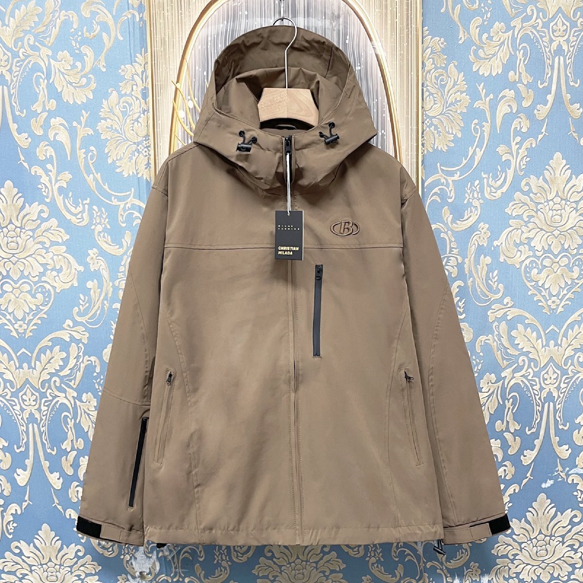 定価6萬★christian milada?ミラノ発?ジャケット★定番 防風(fēng) 撥水 薄手 刺繍 カジュアル マウンテンパーカー アウター キャンプ M/46