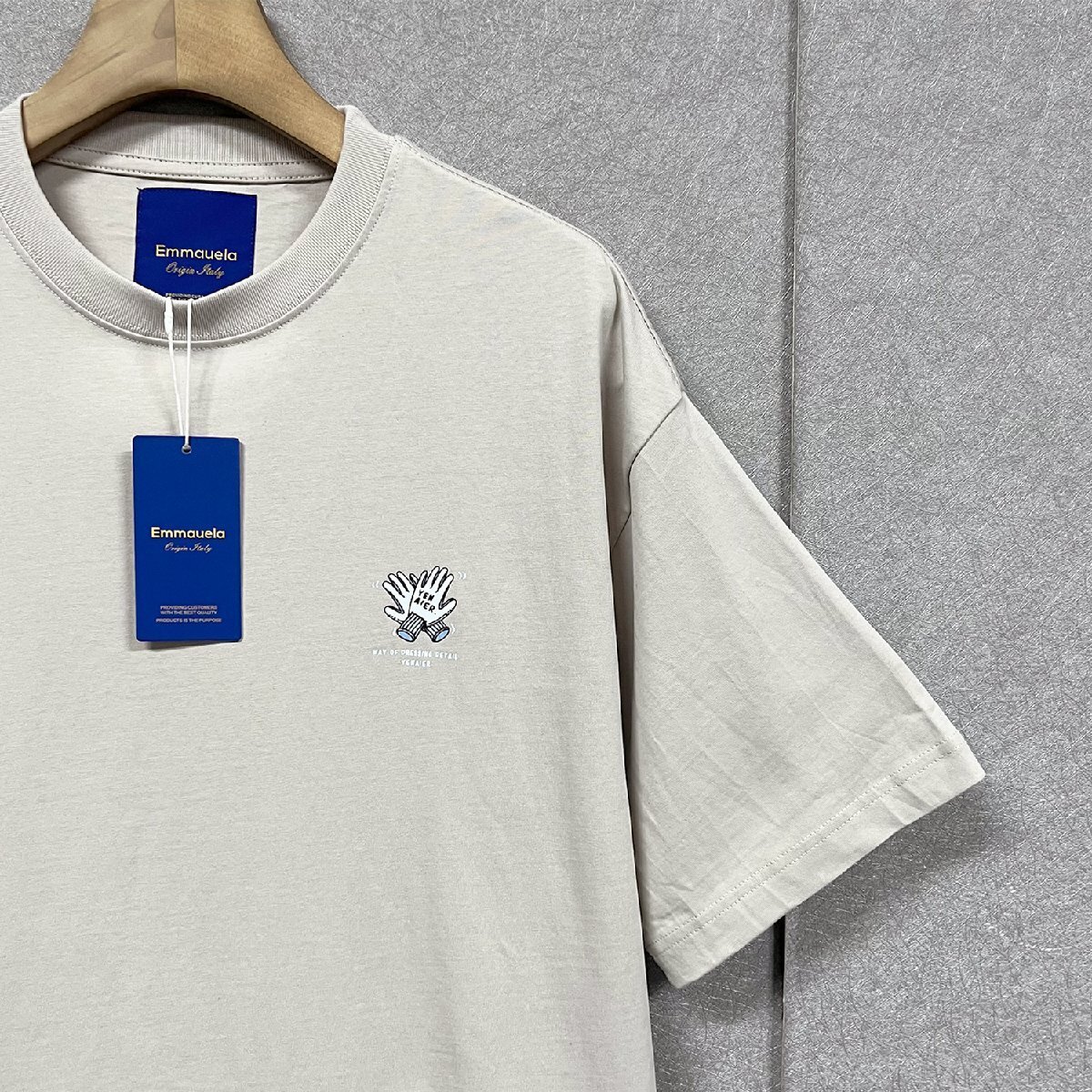 人気?半袖 Tシャツ 定価2萬◆Emmauela?イタリア?ミラノ発◆綿100% 吸汗 通気 プリント カジュアル クルーネック ストリート 夏服 XL/50