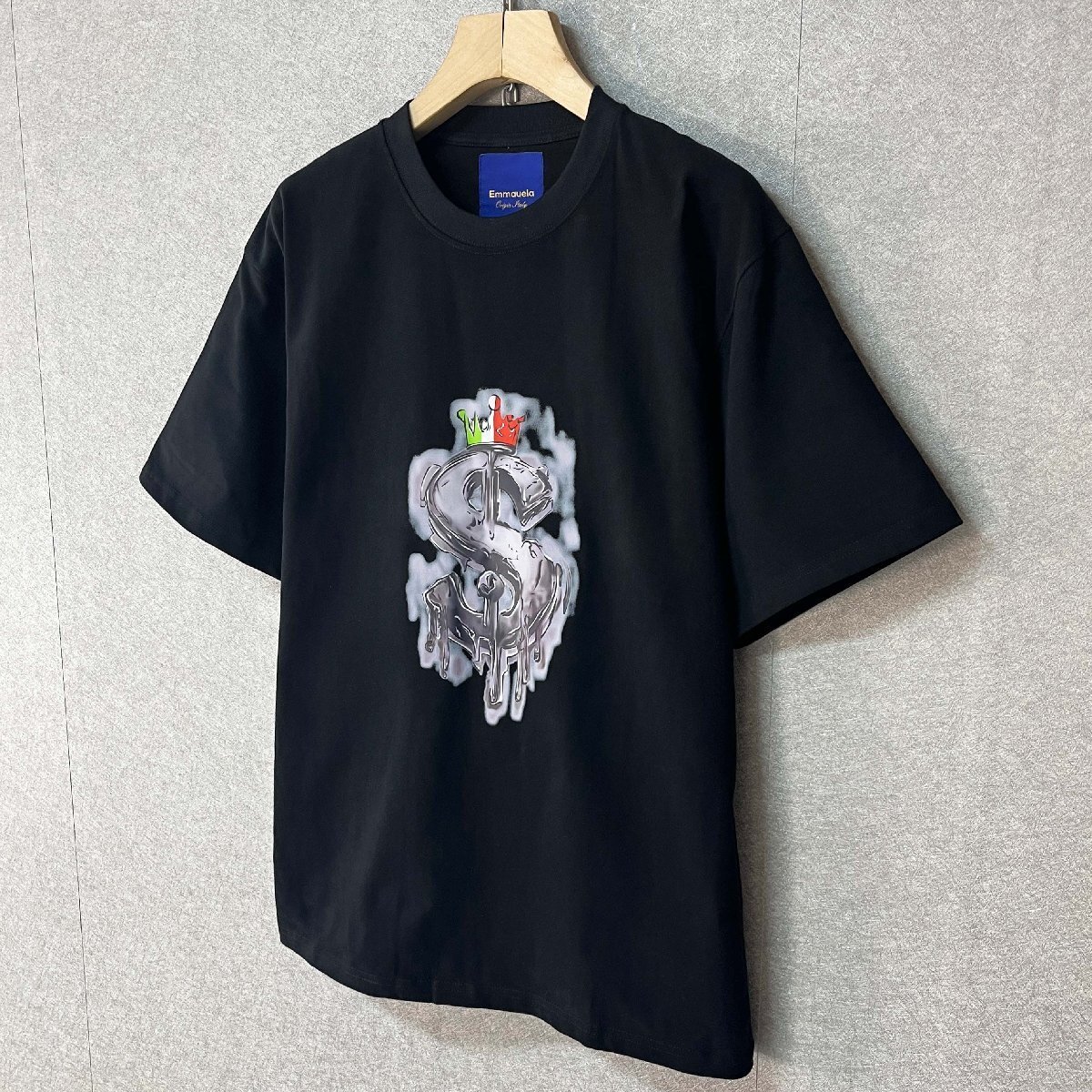 人気?半袖 Tシャツ 定価2萬(wàn)◆Emmauela?イタリア?ミラノ発◆エジプト綿100％ 柔らか シンプル ゆったり ストリート トップス 夏服 XL