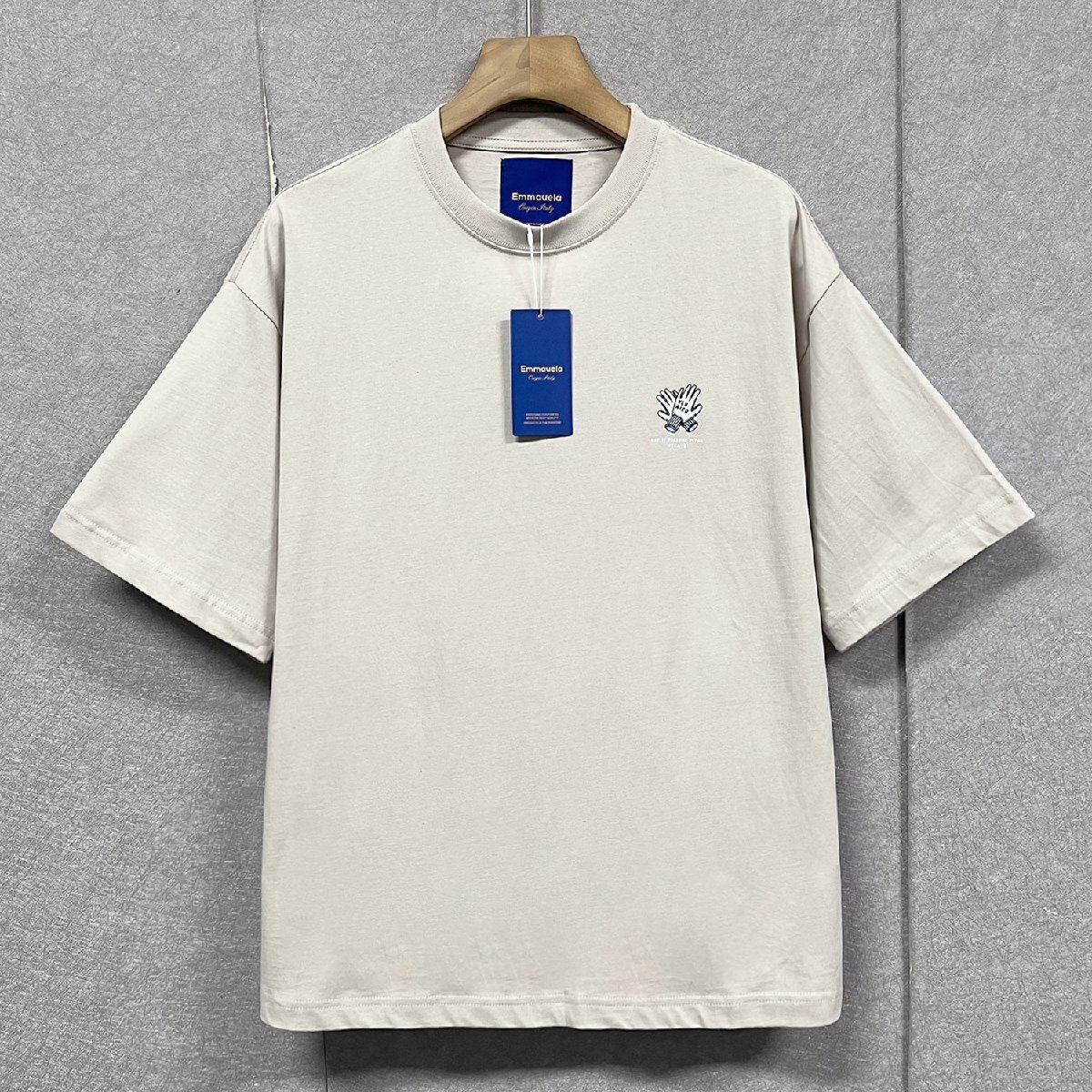 人気?半袖 Tシャツ 定価2萬◆Emmauela?イタリア?ミラノ発◆綿100% 吸汗 通気 プリント カジュアル クルーネック ストリート 夏服 XL/50