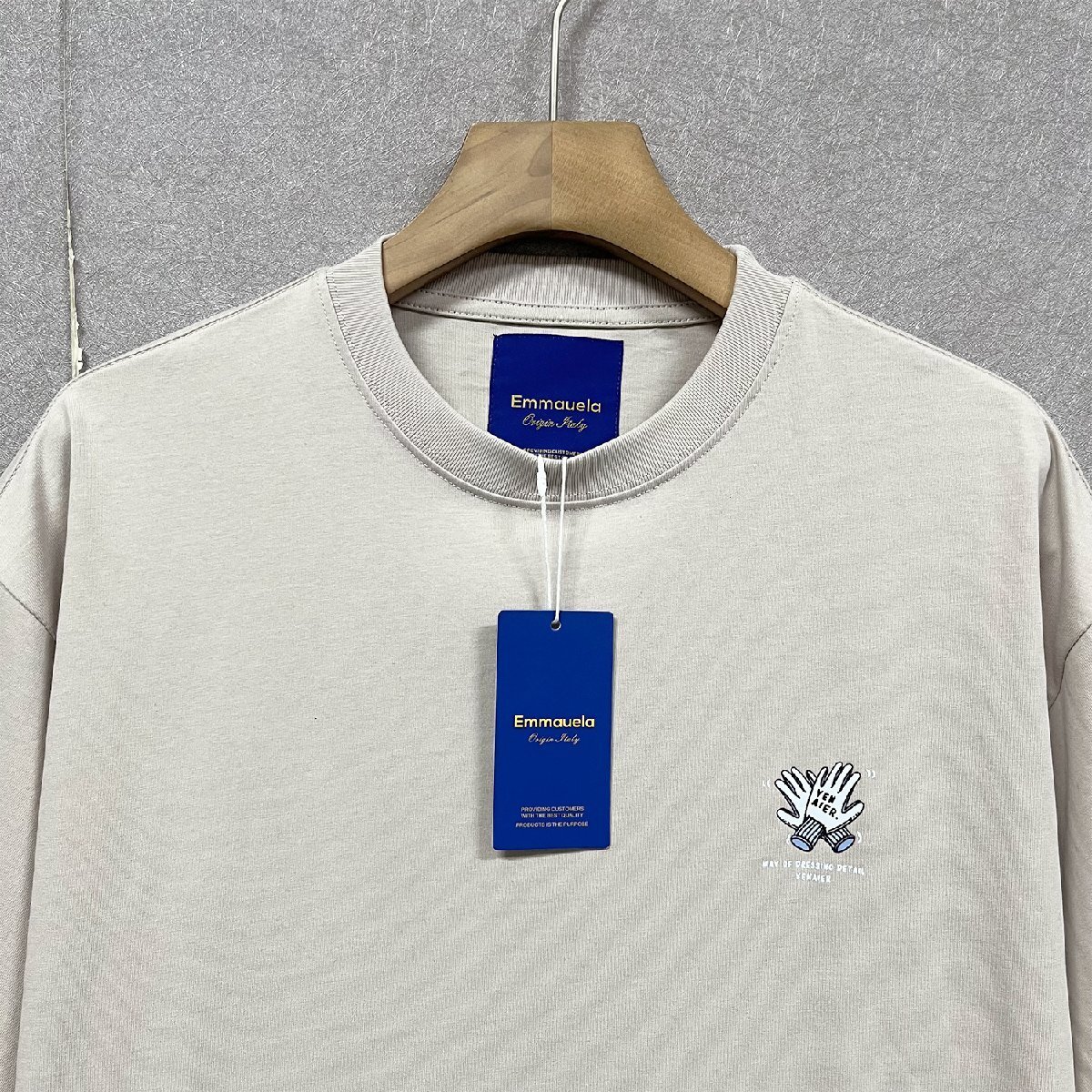 人気?半袖 Tシャツ 定価2萬◆Emmauela?イタリア?ミラノ発◆綿100% 吸汗 通気 プリント カジュアル クルーネック ストリート 夏服 XL/50