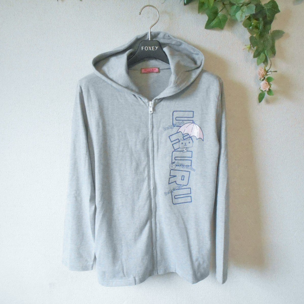 ベティーズ ブルー BETTY'S BLUE SHINJI ABE ジップアップ パーカー 薄手 M レディース 春 夏 秋_画像1