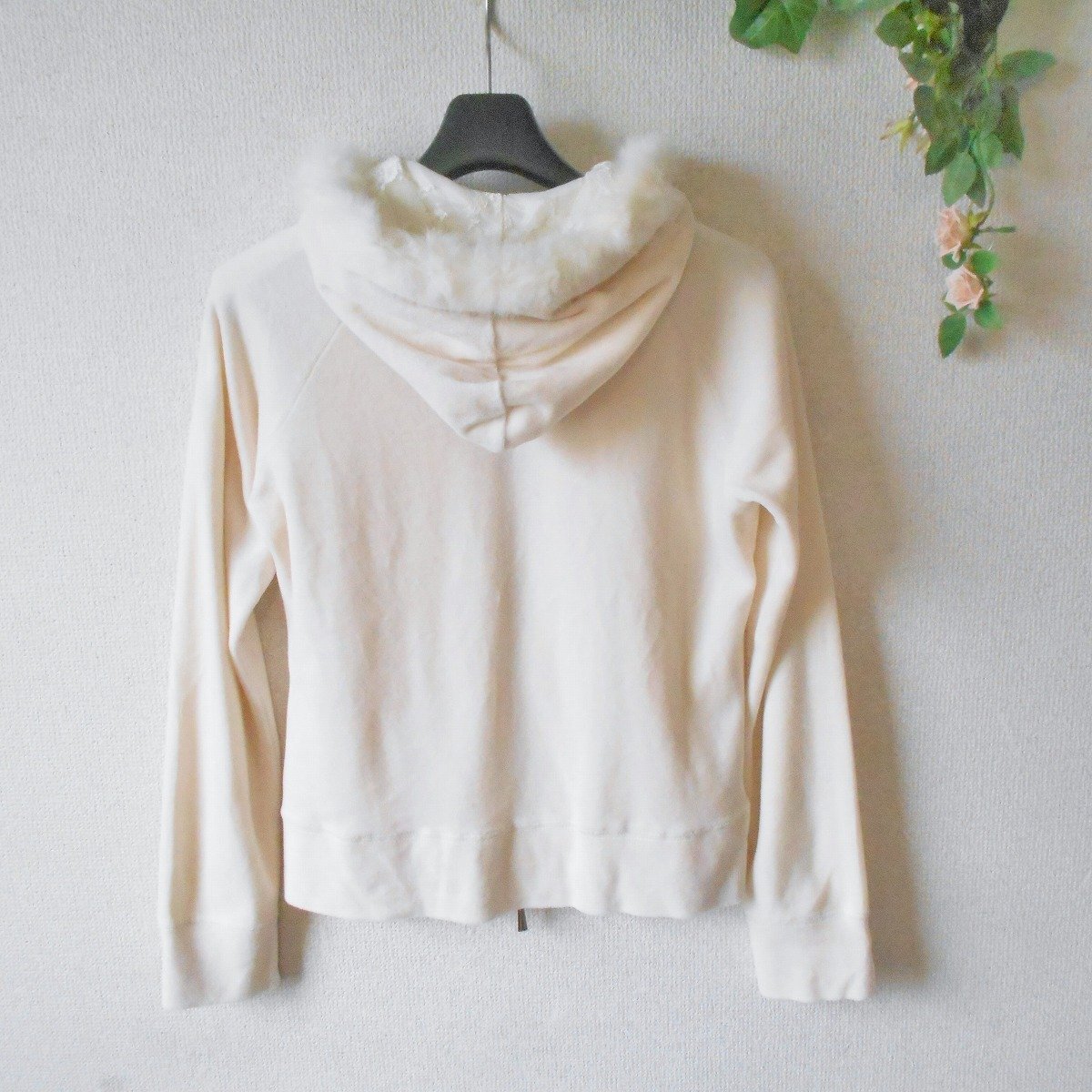 レストローズ LEST ROSE ジップアップ パーカー レディース ベロア レース ファー 秋 冬_画像5