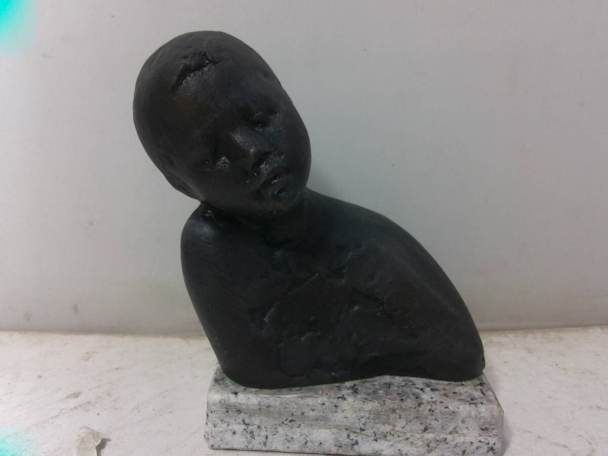 大西康彦作、元新制作協会会員、「少年の首」、ブロンズ 大西康彦、新制作協会会員・「少年の首」・ブロンズ