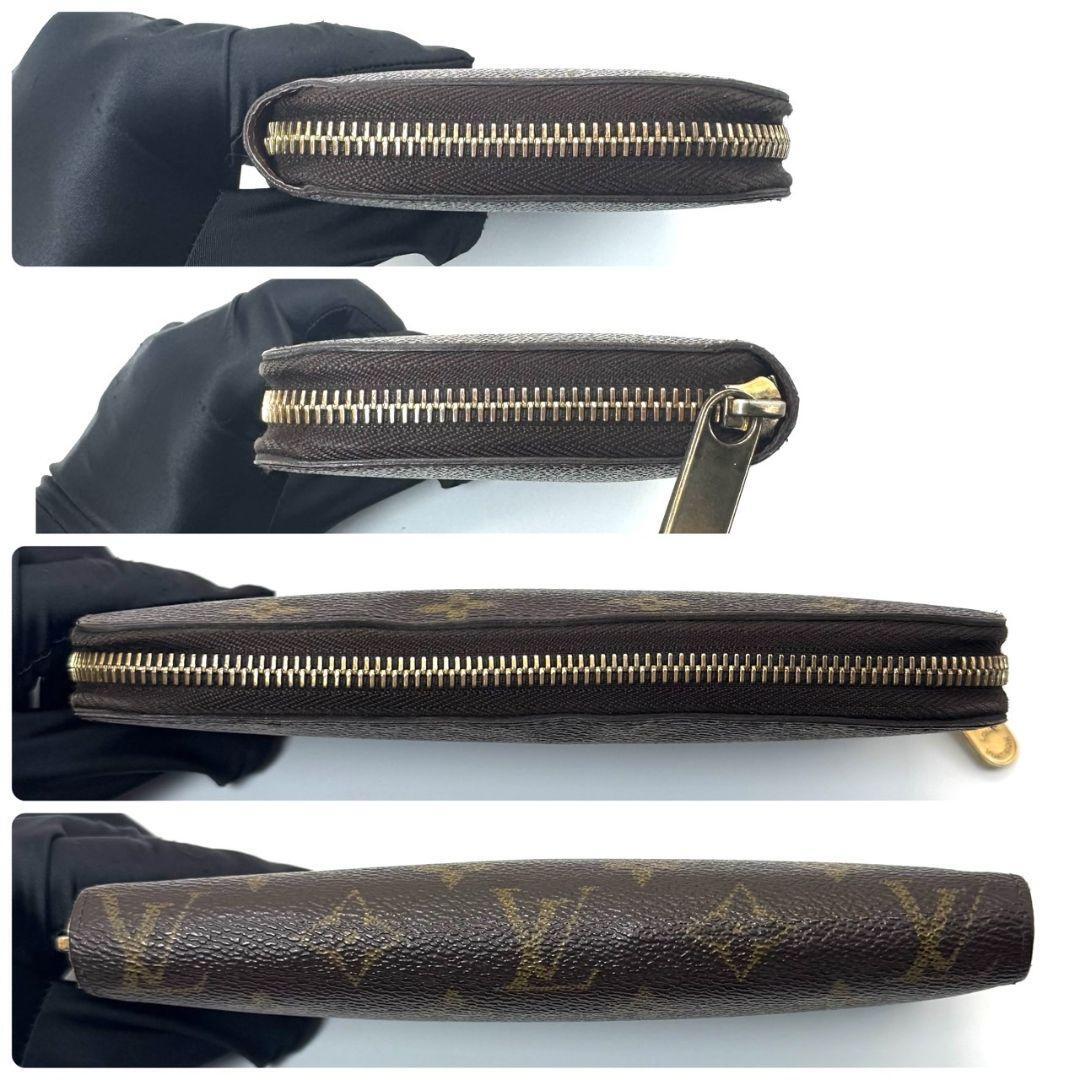 良品 ルイヴィトン モノグラム ジッピーウォレット 財布 ラウンドファスナー ラウンドジップ M60017 ユニセックス ブラウン LOUIS VUITTON_画像6