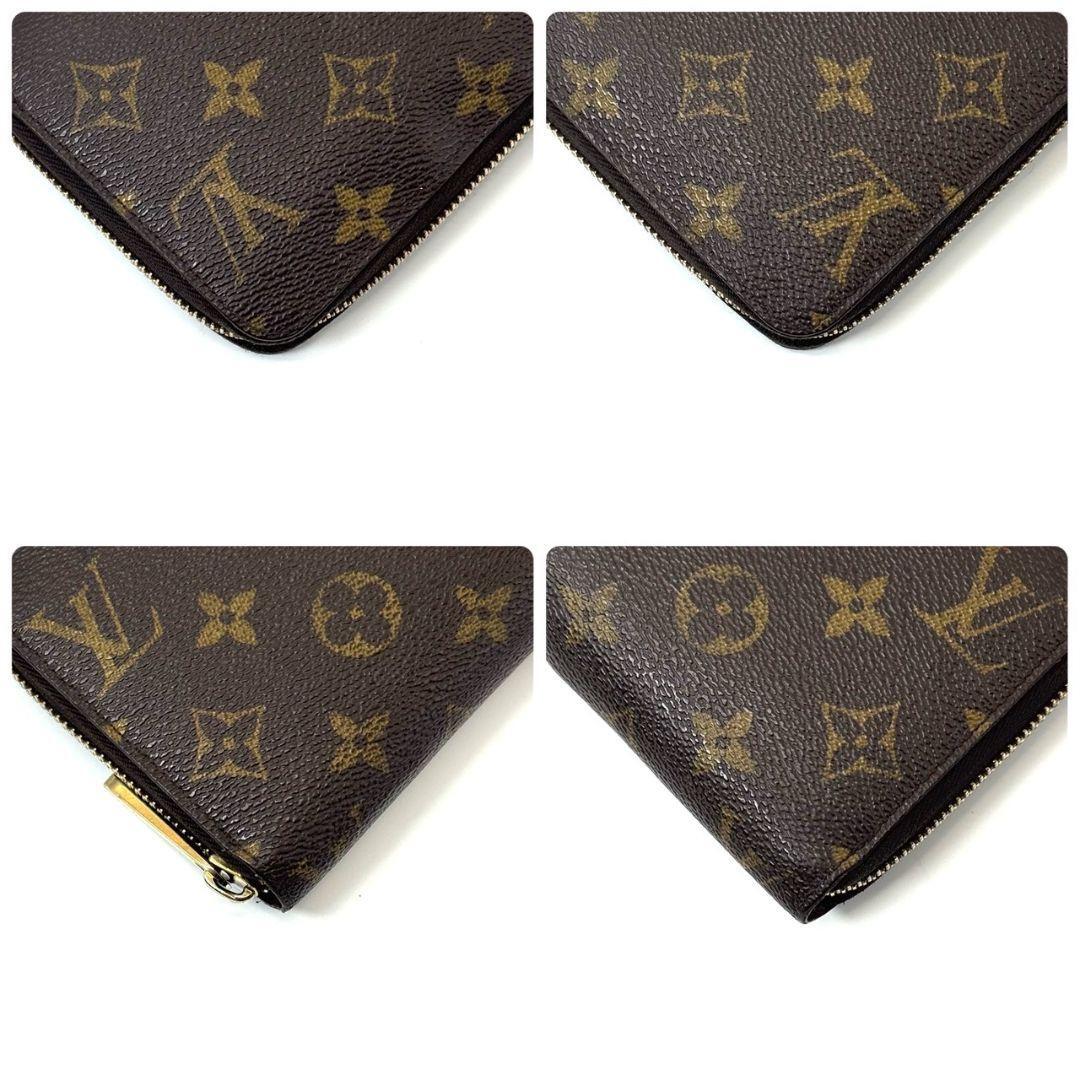 良品 ルイヴィトン モノグラム ジッピーウォレット 財布 ラウンドファスナー ラウンドジップ M60017 ユニセックス ブラウン LOUIS VUITTON_画像8