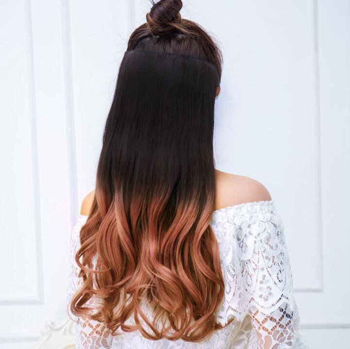 襟足ウィッグ グラデーション カール ウィッグ エクステ ロング ワンタッチ 長さ50cm つけ毛 コスプレ