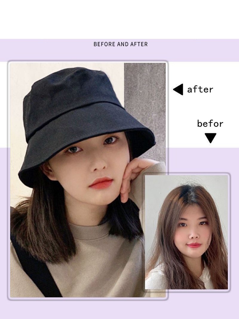 帽子付きウィッグ ボブ バケットハット 毛付き帽子 ストレート オールシーズン