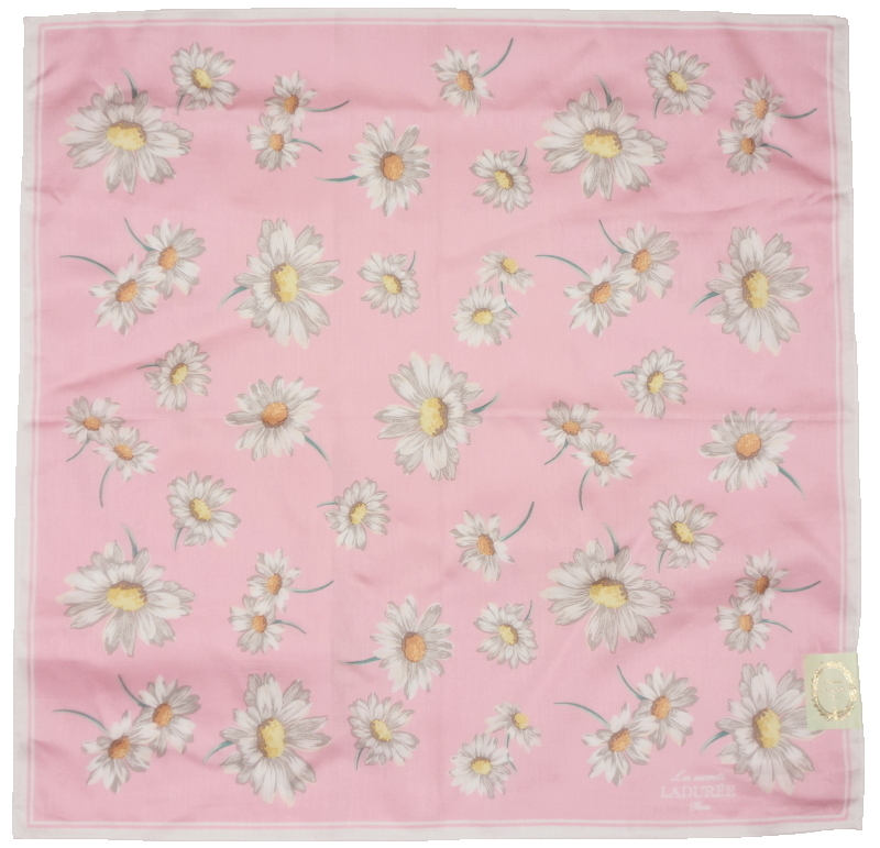 ラデュレ/Les secrets LADUREE ★ハンカチ 50x50㎝★2枚セット★Marguerites/マルグリット/マーガレット★ピンクと水色_画像5