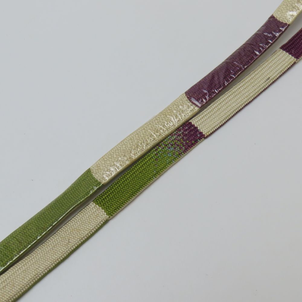 中古 帯締め 平組紐 正絹(金銀糸除く) ベージュ系 マルチカラー モダン お洒落 小物 和装 呉服 和服 きもの レディース 女性_画像4