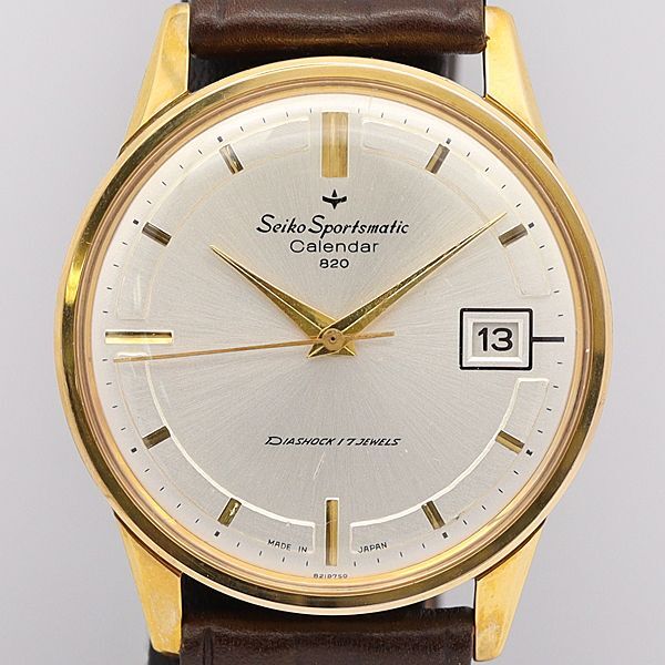 デッドストック級 セイコー AT/自動巻 15040 スポーツマチック カレンダー820 シルバー文字盤 デイト 17石 メンズ腕時計 2231ABC0023100KYM_画像1
