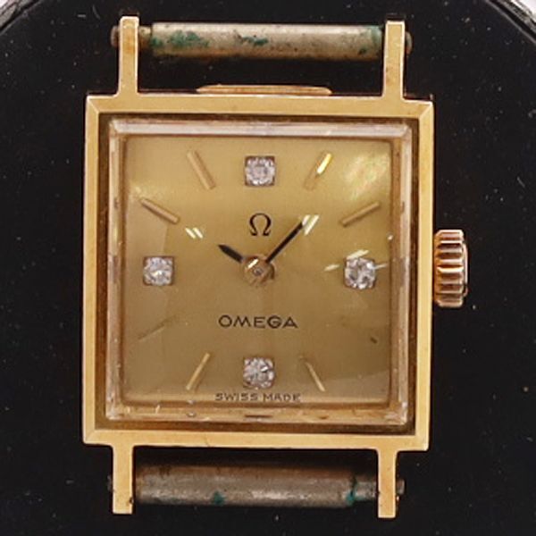 デッドストック級 稼働 オメガ 手巻き 石付 ゴールド文字盤 レディース腕時計 1035ABC5184300 YSD_画像1