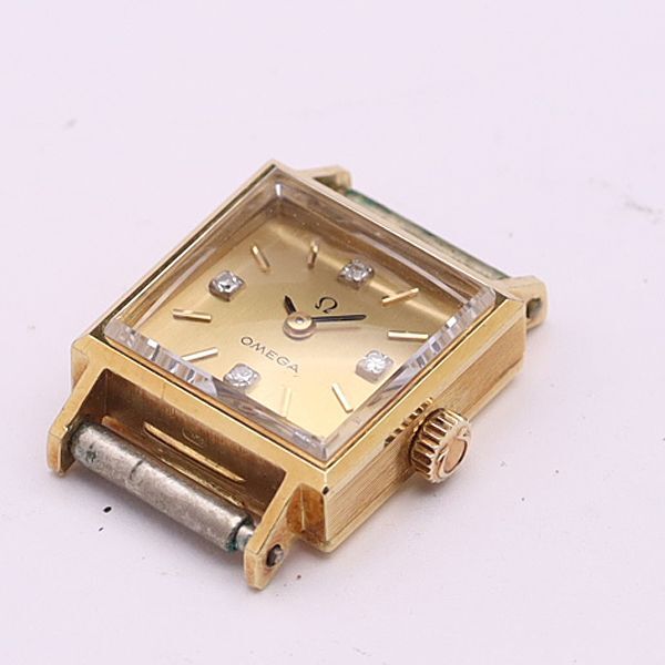 デッドストック級 稼働 オメガ 手巻き 石付 ゴールド文字盤 レディース腕時計 1035ABC5184300 YSD_画像2