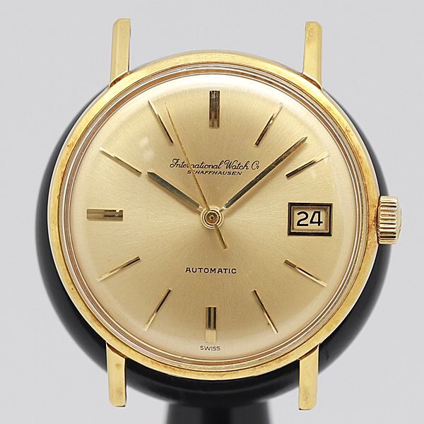 デッドストック級(jí) 稼働 良品 AT IWC シャフハウゼン トップのみ デイト ゴールド文字盤 メンズ腕時(shí)計(jì) KOR 1833ABC0102910
