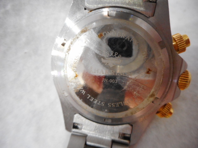 ◇ J.HARRISON ジョンハリソン JH-003 クォーツ ブラック文字盤 3針 腕時計　コンビカラー 現(xiàn)狀品　USED品　ケース入り