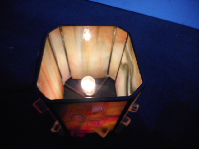 ◇昭和レトロ　シェードランプ　lamp shade　マーブル　テーブルライト　溫かな明かり　アンティーク　保管品　箱無し