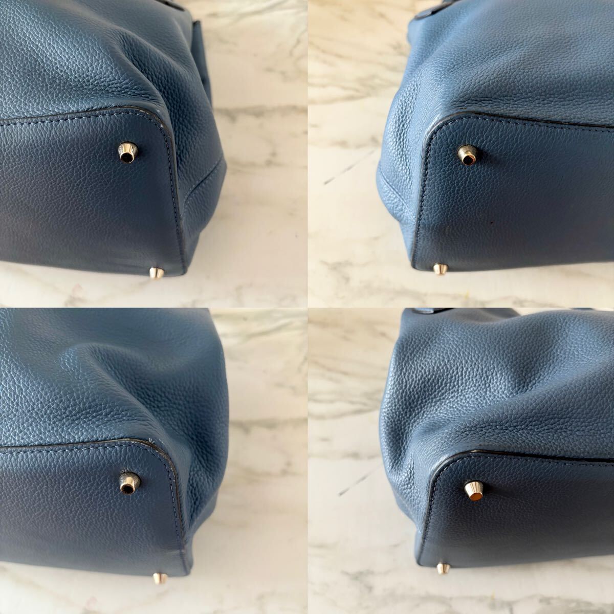  превосходный товар FURLA Furla dafne кожа сумка на плечо * женский телячья кожа натуральная кожа плечо .. синий blue бизнес ходить на работу A4 большая сумка рука 