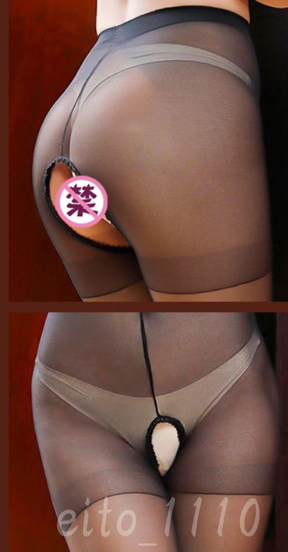 T543 オープンクロッチ セクシー パンティストッキング 股あき パンスト 美腳 ブラック