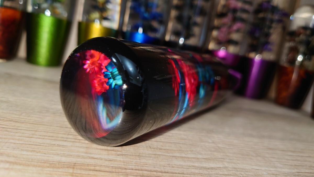 ぼかしグラデーション水中花シフトノブ20cmブルー×レッド　デコトラ　軽トラ　旧車　街道レーサー　ドリフト　　シフトノブ延長_画像6