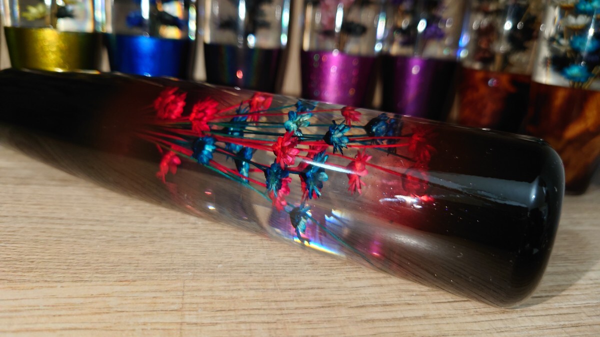 ぼかしグラデーション水中花シフトノブ20cmブルー×レッド　デコトラ　軽トラ　旧車　街道レーサー　ドリフト　　シフトノブ延長_画像8