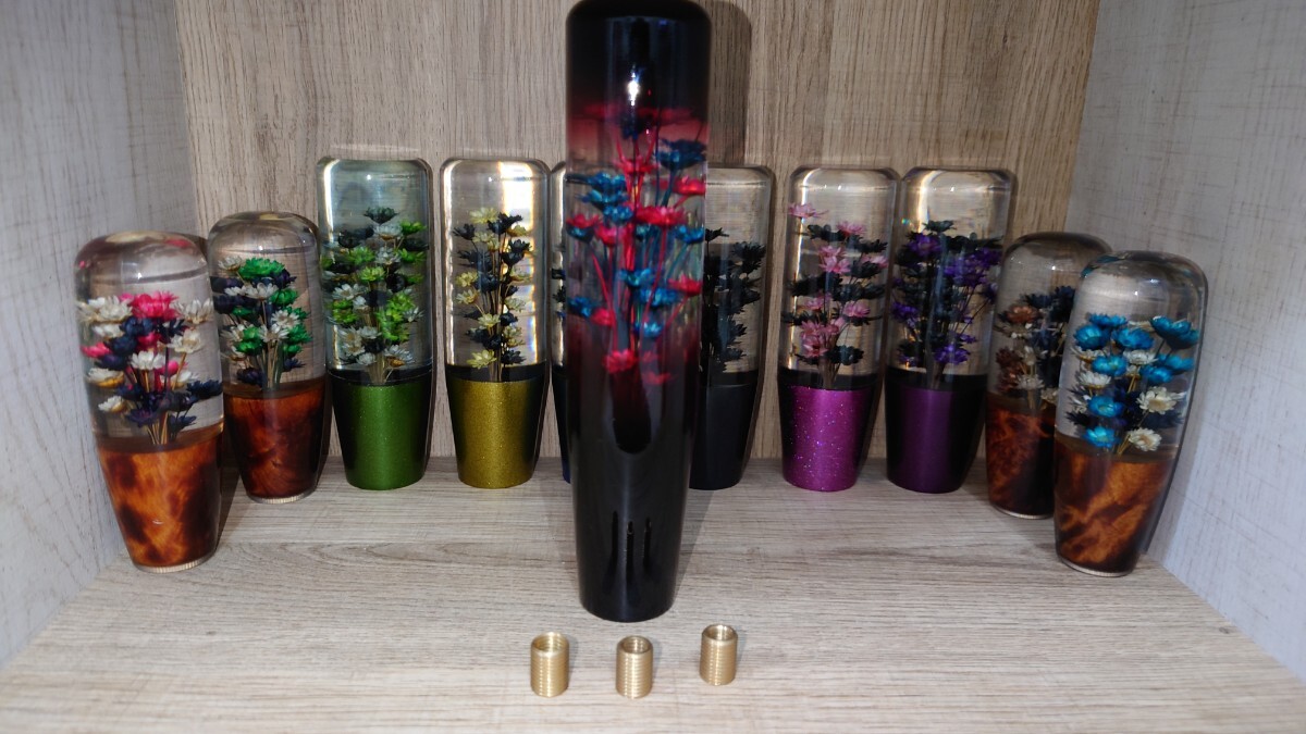 ぼかしグラデーション水中花シフトノブ20cmブルー×レッド　デコトラ　軽トラ　旧車　街道レーサー　ドリフト　　シフトノブ延長_画像9