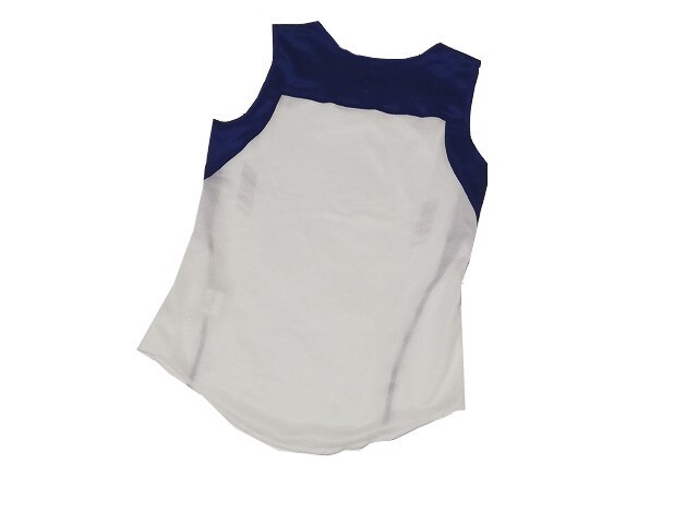 【新品】デサント/DESCENTE レディース 陸上 トップス【S】白/青 DRN-4122W◆マラソン 運動 ヨガ フィットネス ダイエット 女性_画像4