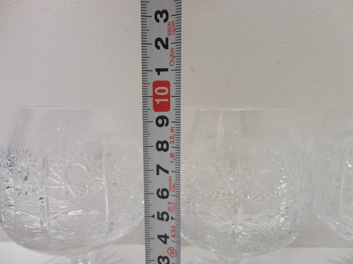 11214 食器祭 BOHEMIAN CRYATAL Hand Cut ボヘミアン クリスタル ハンドカット 中古品 5客 箱 保管_画像7