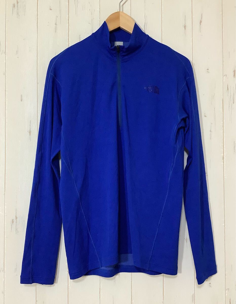 お1737 THE NORTH FACE ノースフェイス NT11709 ロングスリーブ フラッシュドライエンデューロジップアップ L ブルー