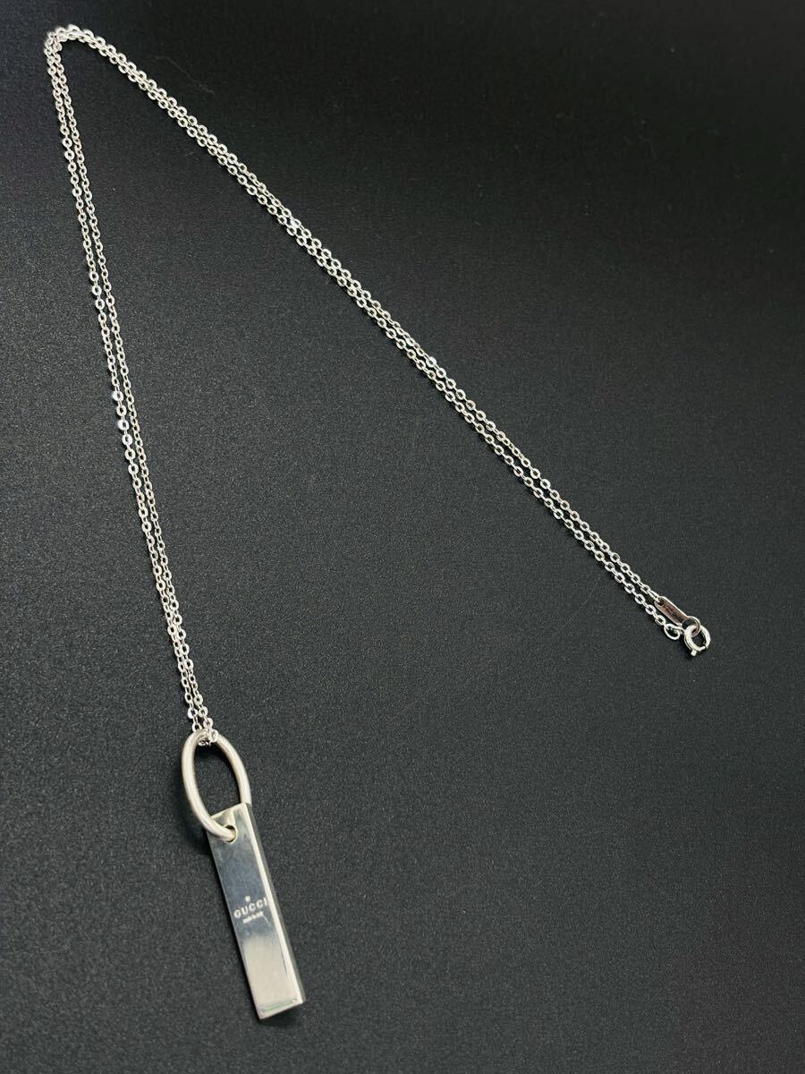 GUCCI グッチ シルバープレート ペンダントトップ ネックレス シルバー925 アクセサリー チェーン社外品 総重量8.5g ◆ 1円スタート