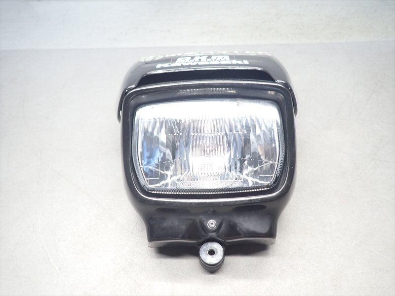 H1R7-0801 カワサキ スーパーシェルパ フロントカウル ヘッドライト 【KL250G-030～ 2002年式 動画有】_画像2