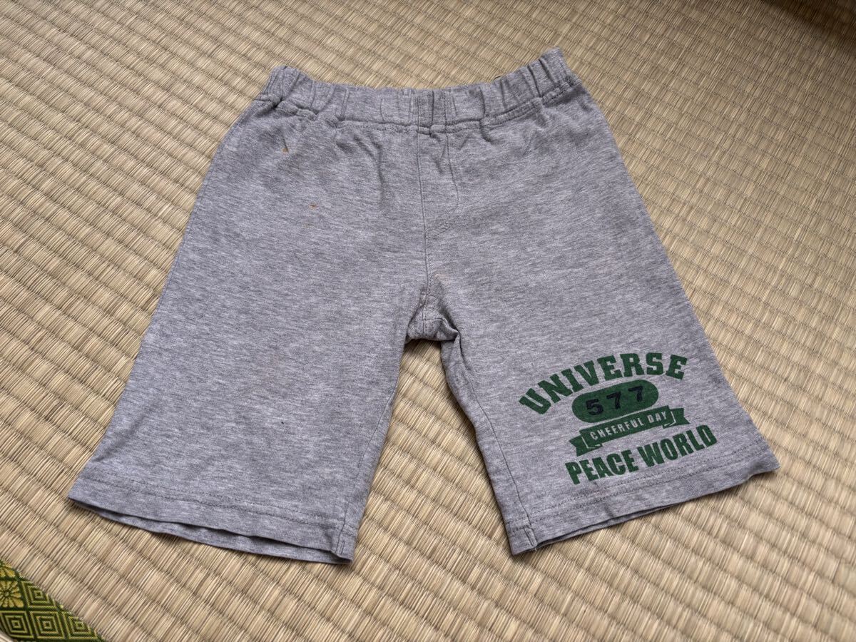 【赤ちゃん本舗】ロゴ入りハーフパンツ110☆ベビーキッズグレー_画像1