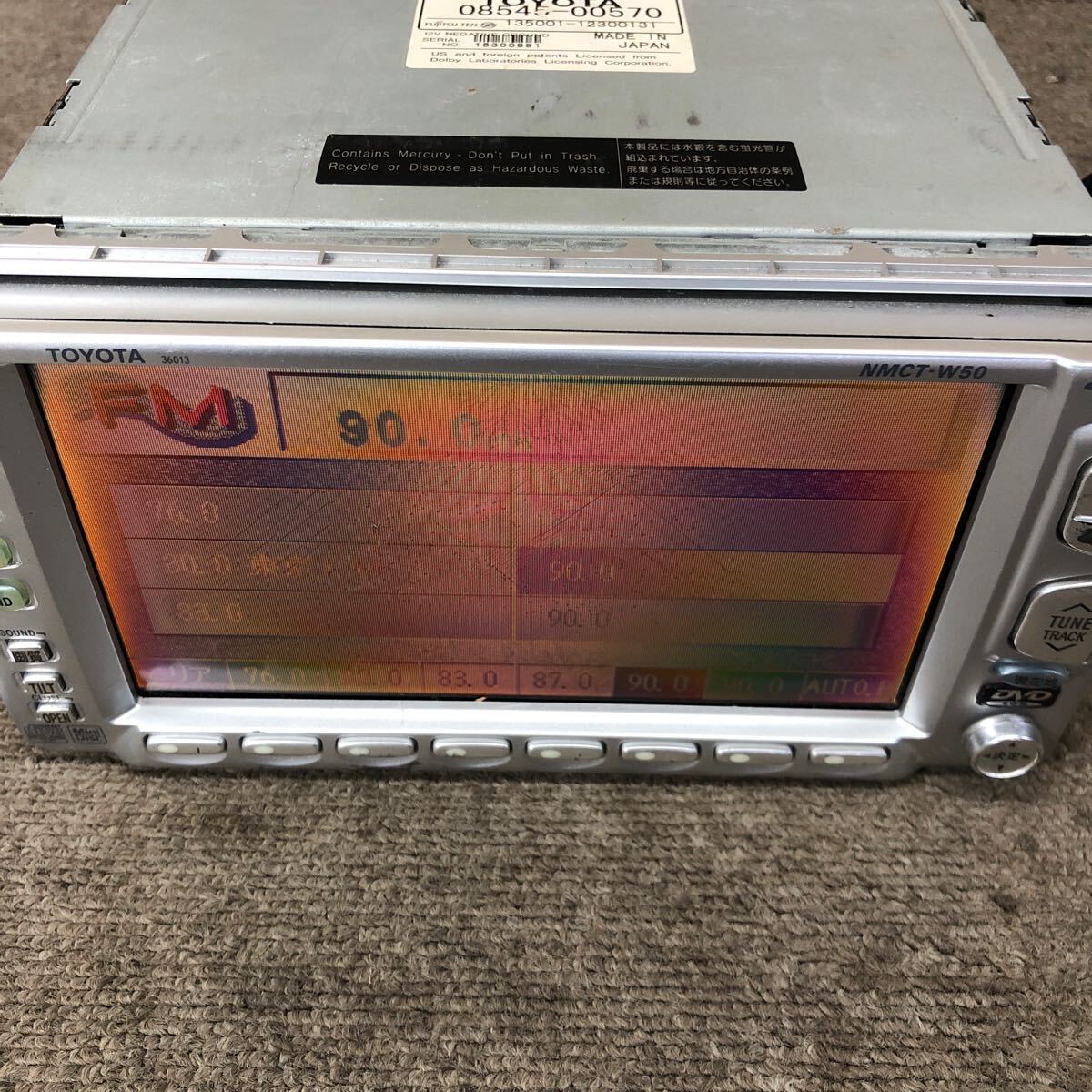 AV9-571 激安 カーナビ TOYOTA NMCT-W50 08545-00570 135001-12300131 FUJITSU TEN DVDナビ CD 簡易動作確認済み 中古現状品_画像5