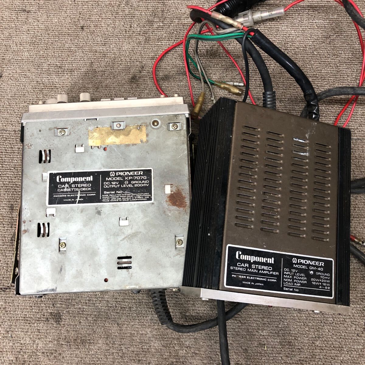 AV9-617 激安 カーステレオ PIONEER ロンサムカーボーイ GM-40 KP-707G アンプ カセットデッキ 通電確認(rèn)済み 中古現(xiàn)狀品