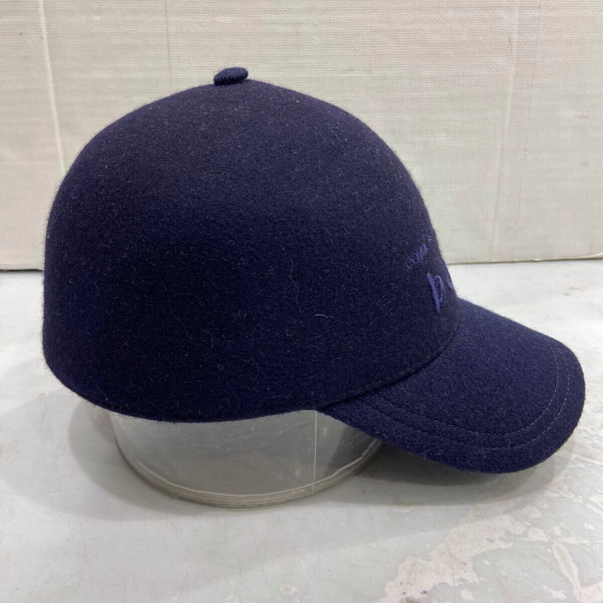 【COMMEdesGACONS SHIRT BOYS コムデギャルソン】ボーイズ W25942 キャップ L ネイビー ウール100% 2509oki m_画像2