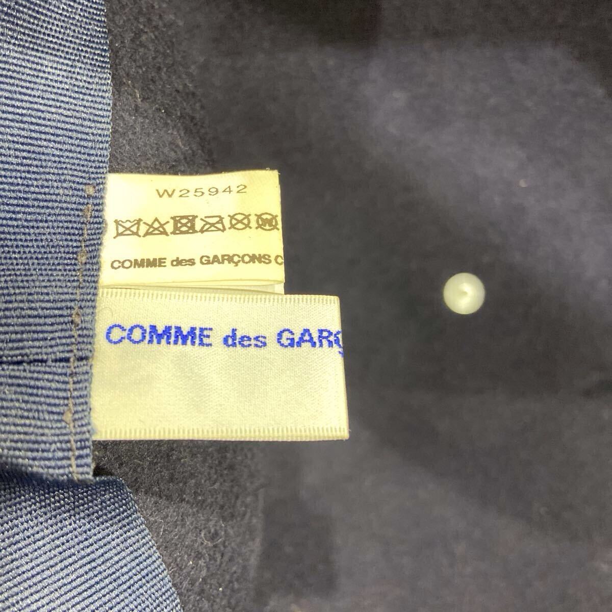【COMMEdesGACONS SHIRT BOYS コムデギャルソン】ボーイズ W25942 キャップ L ネイビー ウール100% 2509oki m_画像5