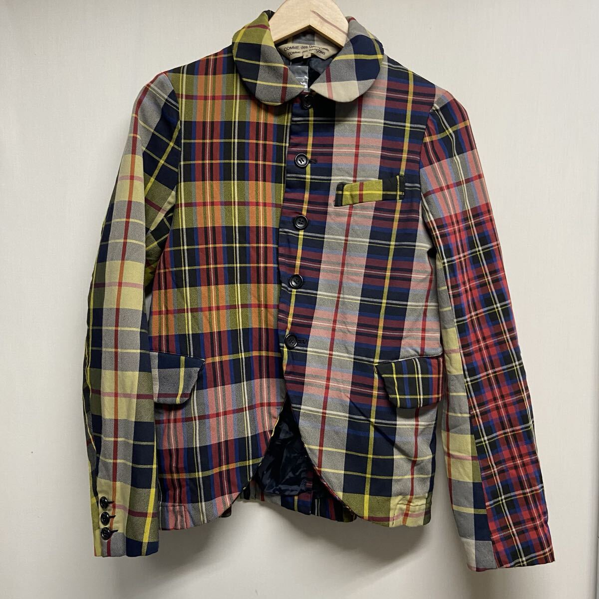 【COMME des GARCONS COMME des GARCONS コムデギャルソン】RT-J032 テーラードジャケット S チェック マルチカラー 2508oki M_画像1