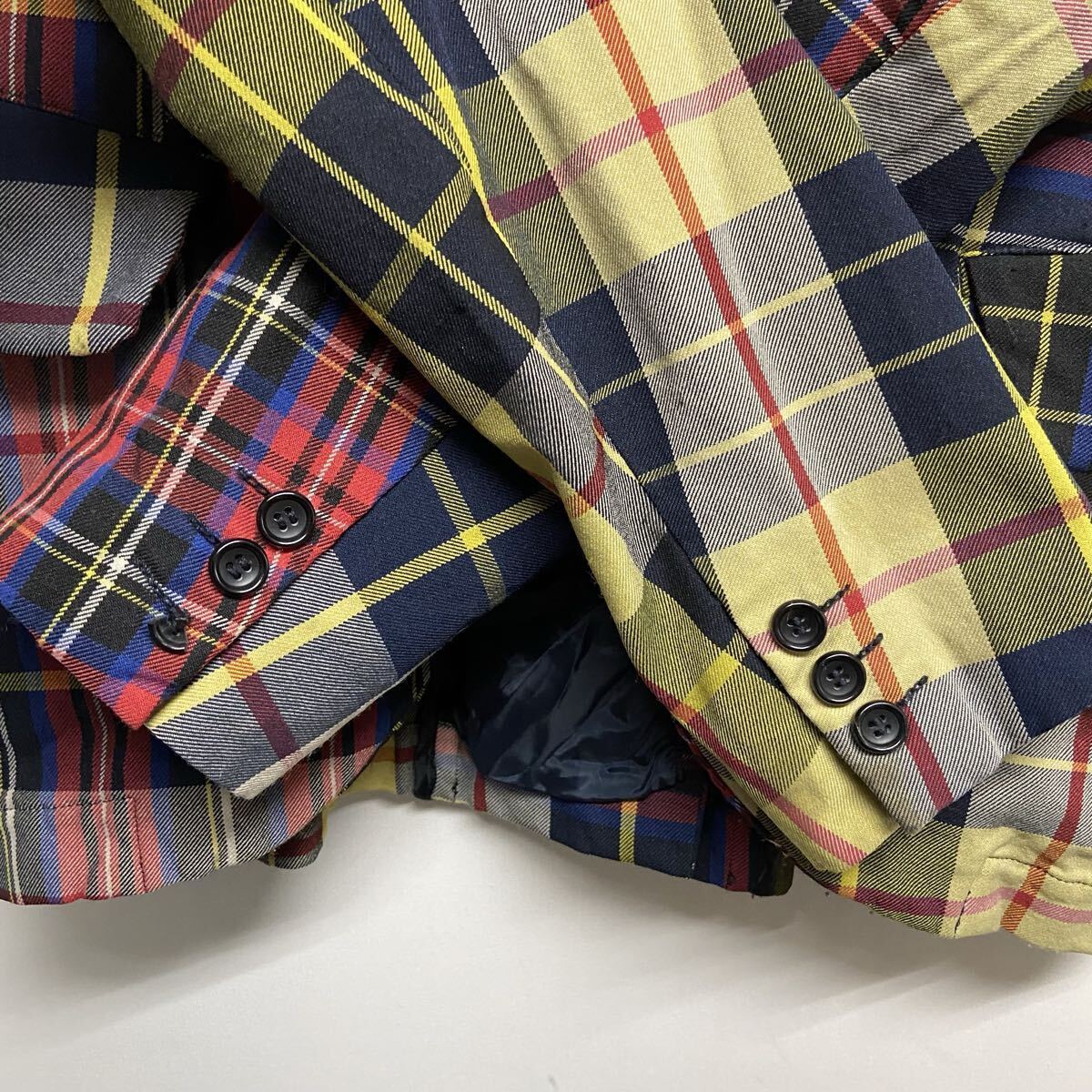 【COMME des GARCONS COMME des GARCONS コムデギャルソン】RT-J032 テーラードジャケット S チェック マルチカラー 2508oki M_画像4