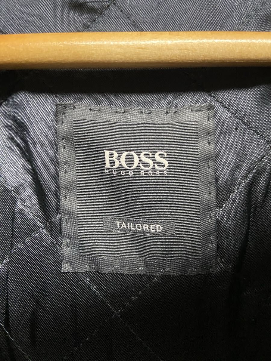 【HUGO BOSS ヒューゴボス】ステンカラーコート 50 ブラック ポリウレタン 2509oki M_画像4