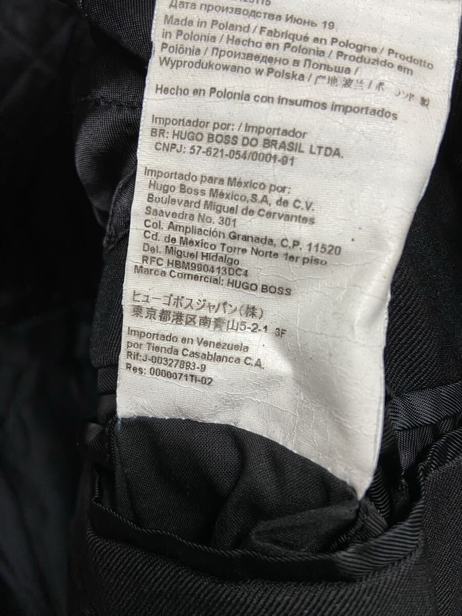 【HUGO BOSS ヒューゴボス】ステンカラーコート 50 ブラック ポリウレタン 2509oki M_画像8