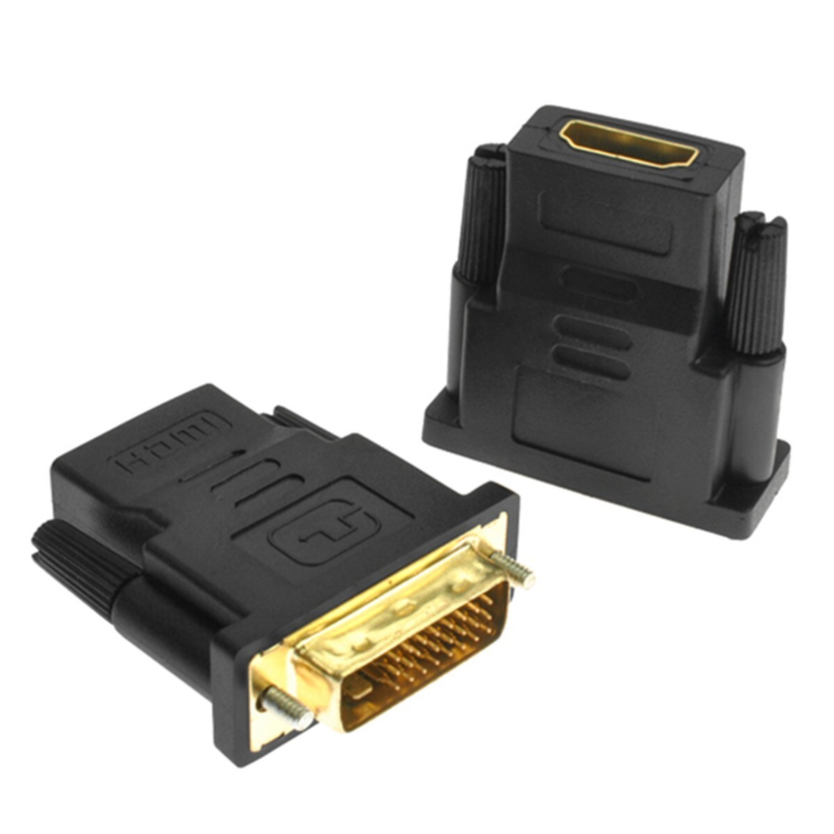 HDMI DVI 変換アダプタ オス-メス DVI-D 24+1 雙方向伝送 1080P 金メッキ (DVI-D 24+1) HDMIメス-DVI 24ピンオス 変換