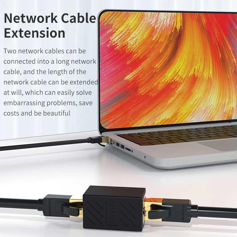 LANケーブル 中継アダプタ 延長コネクタ cat6 cat5e ギガビット イーサネット対応 RJ45 LAN端子 1Gbps 1000Mbps メス-メス 1個_画像4