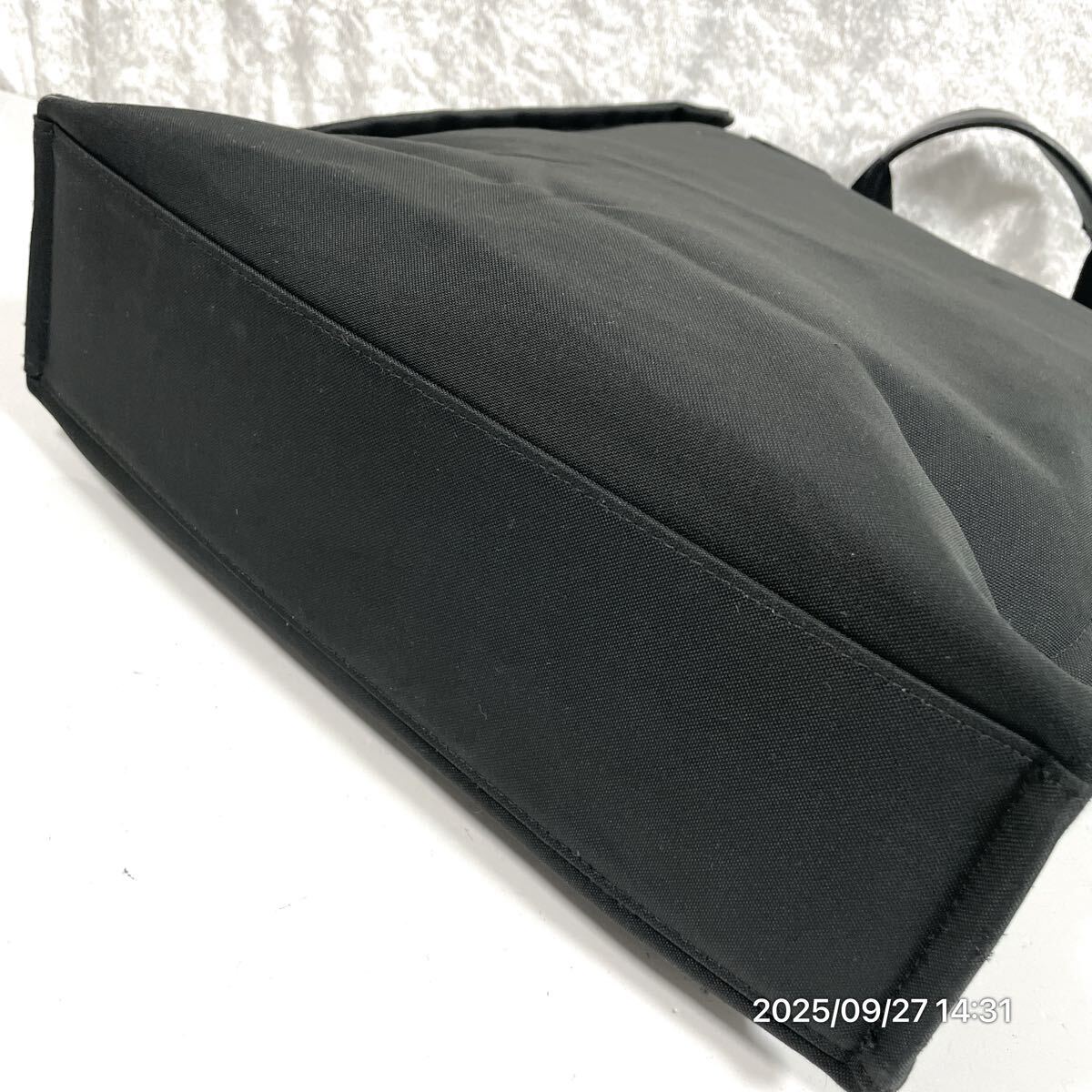 1000円? Dior クリスチャン ディオール アトリエ ブラック×ホワイトカラー キャンバス レザー 革 トート ハンドバック かばん 鞄