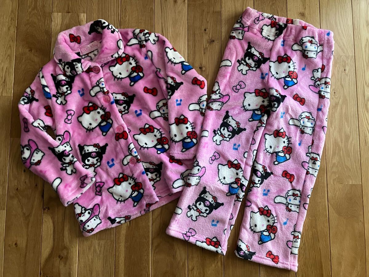 新品 女の子 サンリオ キティ マイメロ もこもこ パジャマ 110センチ_画像1