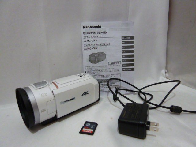 Panasonic パナソニック HC-VX3 デジタル 4K ビデオカメラ SDカード付き ホワイト