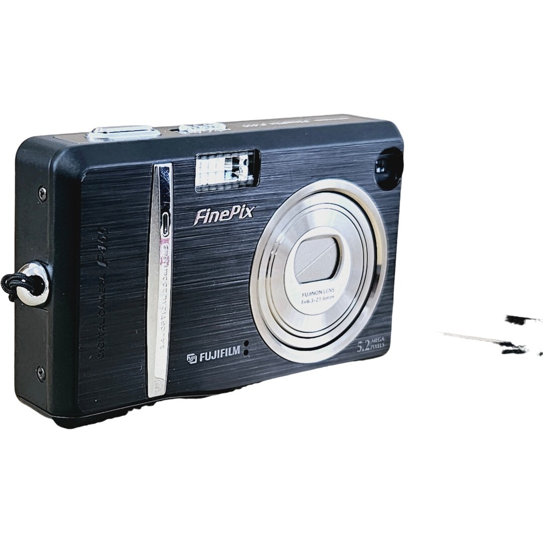 【美品 返品保証】 富士フィルム Fujifilm FinePix F455 ブラック コンパクトデジタルカメラ バッテリー?クレードル?ACアダプター Z1367